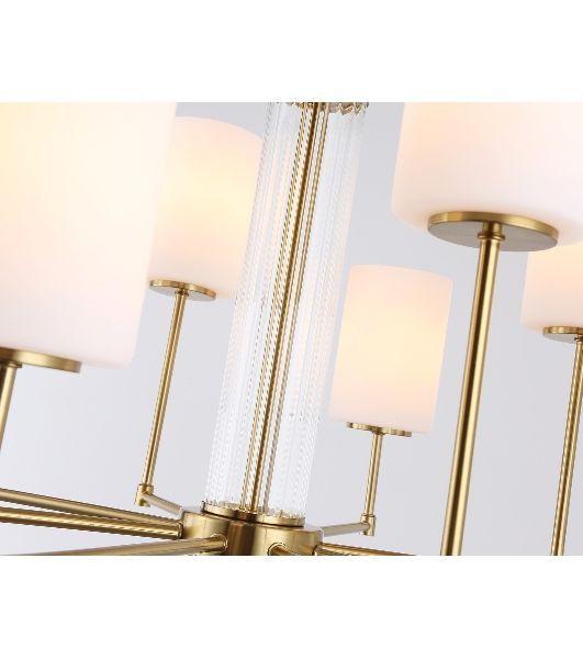 Люстра Ambrella light LH56217/8 BS/FR латунь/белый матовый E27/8 max 60W D700*600