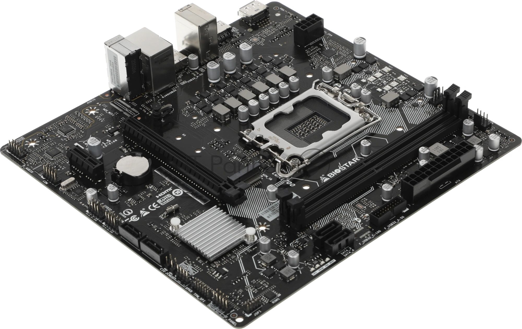 Материнская плата Biostar H610MS, LGA1700, Intel H610, 2xDDR4, 4xSATA, 1xM.2, 1xPCIe 4.0 x16, 1xPCIe 3.0 x1, 1xHDMI, 1xDisplayPort, 1x 1Gb LAN, 1xUSB 3.2 Gen 1, 4xUSB 2.0, 3x3.5 мм, 7.1, microATX