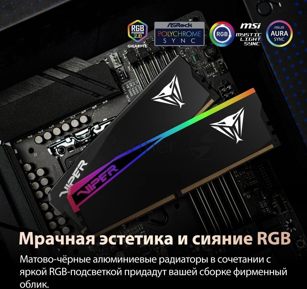 Оперативная память Patriot Viper Elite 5 Ultra, DDR5, 32GB (2x16GB), 6000 MHz, CL28, с радиатором, чёрный