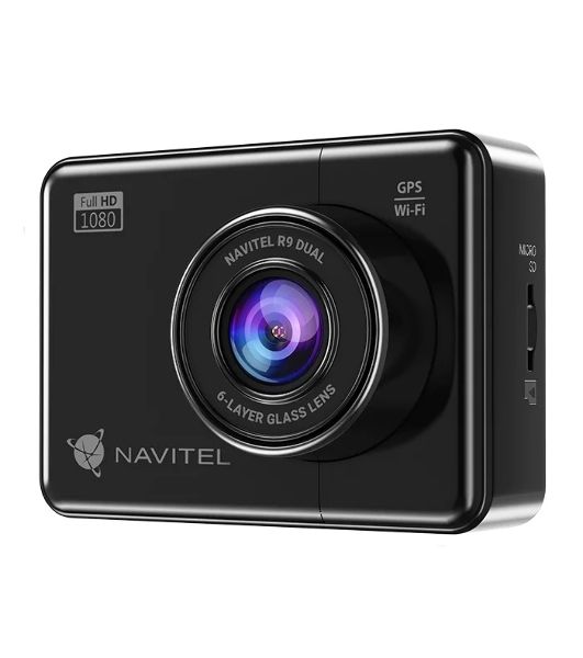 Видеорегистратор Navitel R9 DUAL, 1920x1080, 2.7", с камерой заднего вида, GPS, Wi-Fi, G-сенсор, датчик движения, GPS-информатор