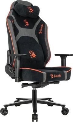 Кресло игровое A4Tech Bloody GC-680 черный/серый искусственная замша с подголов. крестов. металл