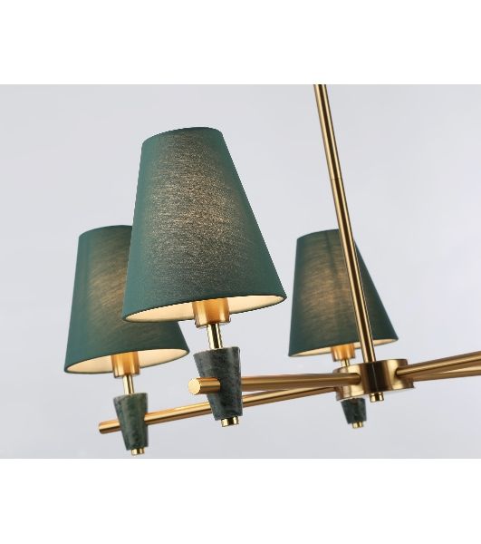 Люстра Ambrella light LH75051/5 BS/GN латунь/зеленый E14*5 max 40W D700*580