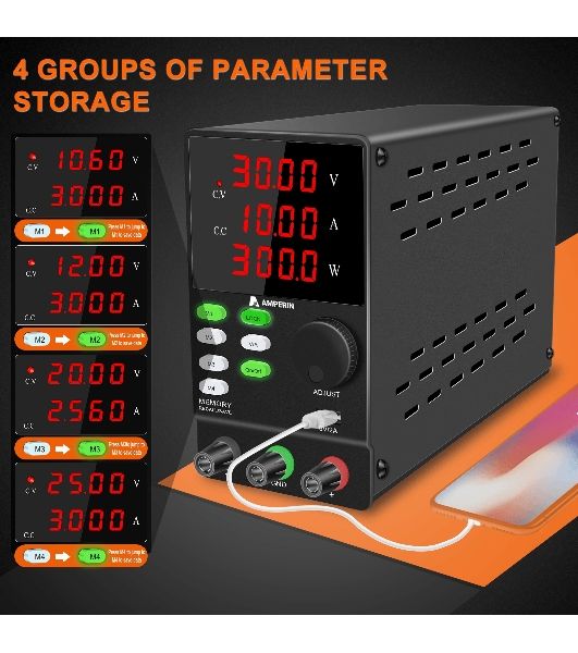 Лабораторный блок питания программируемый Amperin AI-MW3010 30V, 10A, 0,3 кВт