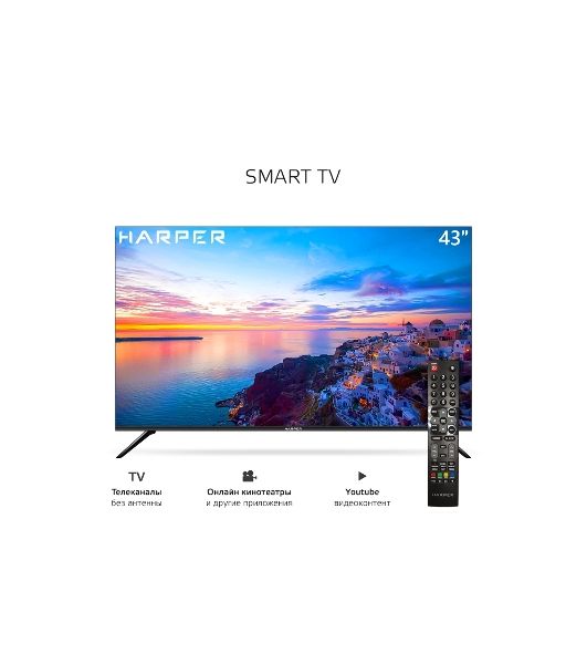 Телевизор Harper 43" 43F670TS черный LED FHD 60Hz AndroidTV 1/8Gb