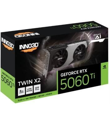 Видеокарта Inno3D GeForce RTX 5060 Ti TWIN X2, 8 GB GDDR7, 128 bit, 3xDisplayPort, HDMI, GPU 2407 MHz