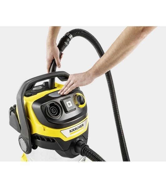Строительный пылесос Karcher WD 6 P S V-30/8/35/T (YSY) желтый, 300/1300 Вт, уборка сухая/сбор воды, пылесборник мешок/контейнер, 30 л