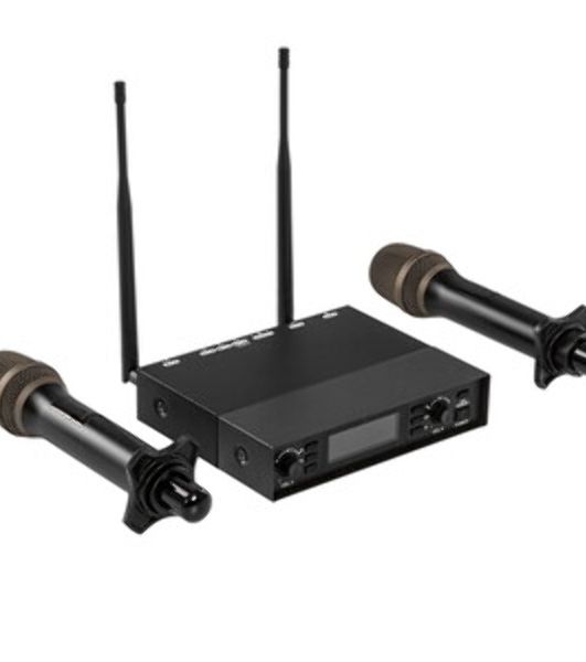 Микрофонная радиосистема Axelvox DX800FK UHF 650 - 758 MHz, подавитель обратной связи, цифровая модуляция, LCD дисплей, DSP, ручной микрофон - 2 шт.