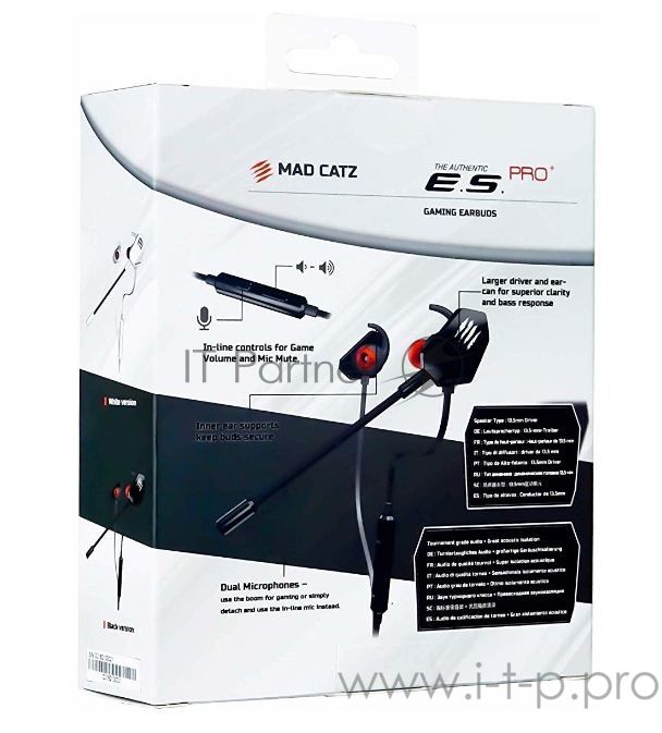 Гарнитура Mad Catz E.S. PRO+ чёрный, проводная, mini jack 3.5 мм, вставные