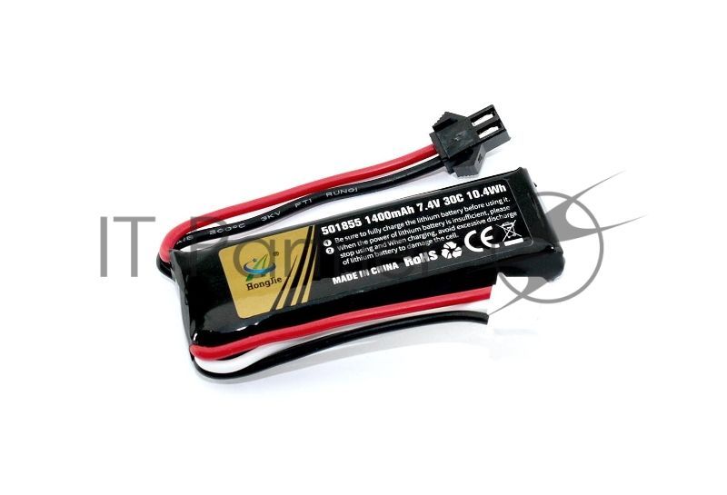 Портативный аккумулятор Li-Pol 7.4v 501855 1400mAh разъем SM