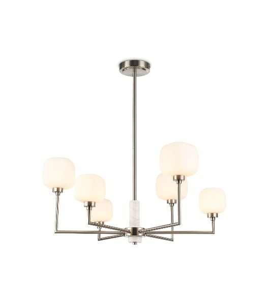 Люстра Ambrella light LH53001/6 SN/FR сатин никель/белый матовый G9*6 max 40W D690*680