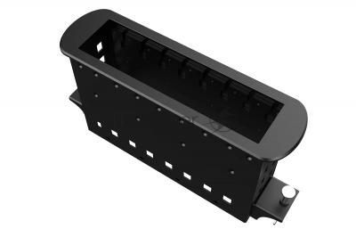 Прямоугольный металлический корпус Wize Pro WRTS-M-8BOX-B серия M, для модульной системы врезного лючка в стол с убирающейся крышкой для установки до 8 модулей-вставок серии М, черный