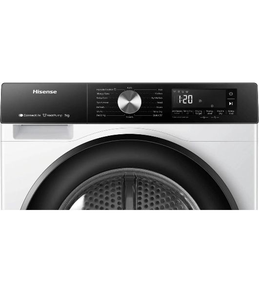 Сушильная машина Hisense DH3S702UWDE белый, 7 кг, сушка - конденсационная, программ - 16, 59.5 x 84.5 x 54 см