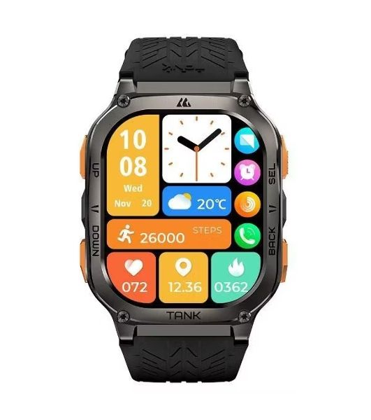 Умные часы KOSPET Tank M3 Ultra, 1.96" AMOLED, Bluetooth 5.0, GPS, IP69K, черный