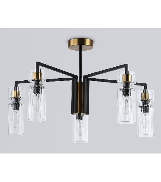 Люстра Ambrella light LH56113/5 BK/BS/CL черный/латунь/прозрачный E14*5 max 40W D605*350
