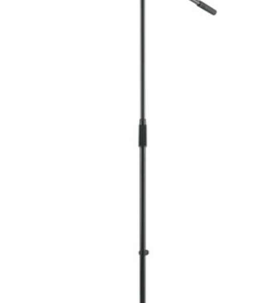 Микрофонная стойка "журавль" K&M 21020-300-55 высота от 900 до 1605 мм, длина стрелы 800 мм, металлические узлы, складная конструкция, материал стойки - сталь, цвет черный