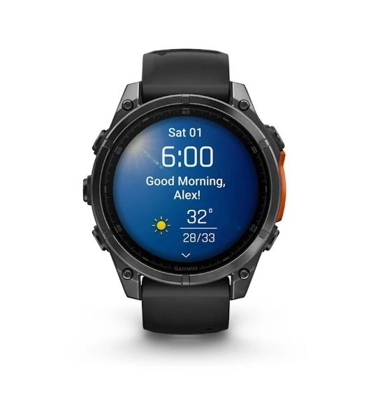Умные часы Garmin Fenix 8 1.4" AMOLED, Wi-Fi, Bluetooth, NFC, 100м, серый / черный