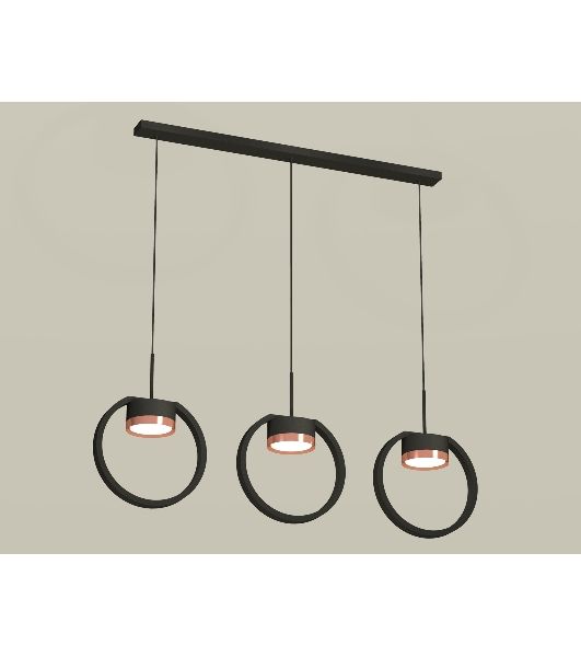 Светильник Ambrella light XB9107104/3 SBK/PPG черный песок/золото розовое полированное GX53 (C9107, N8126)