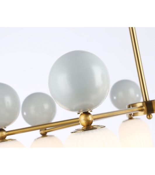 Светильник Ambrella light LH53106/7 BS/GR/FR латунь/серый/белый матовый G9*7 max 28W D800*800
