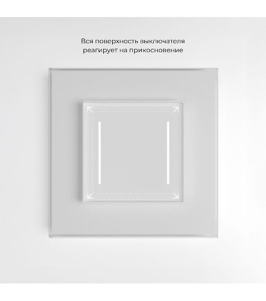Сенсорный выключатель двухклавишный с подсветкой (белый)