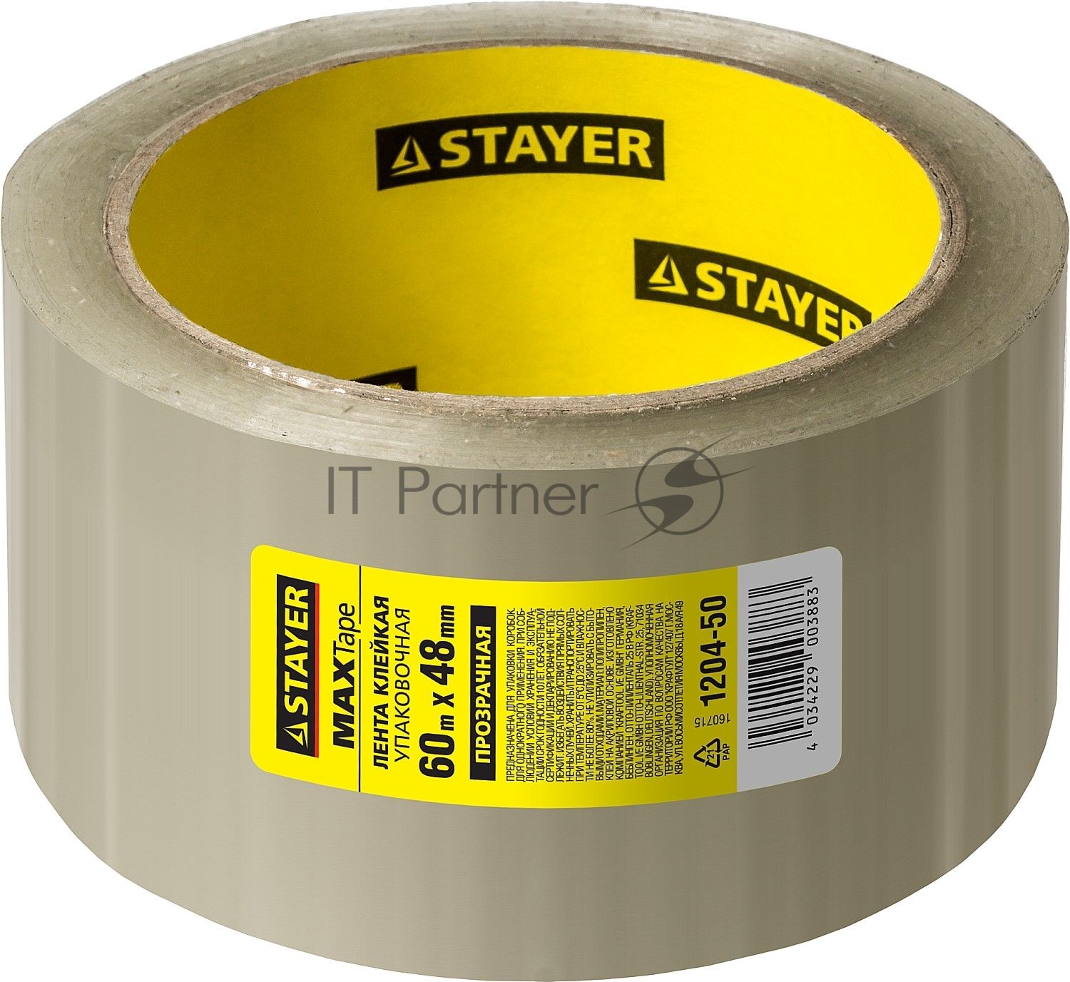 Лента STAYER "MASTER" клеящая,   прозрачная, толщина 45 мк, 48мм х 60м 1204-50
