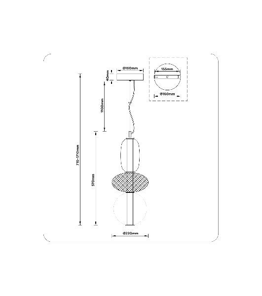 Подвесной светодиодный светильник Ambrella light LH11008 BK/FR черный/белый матовый 24W 3000K D220*570