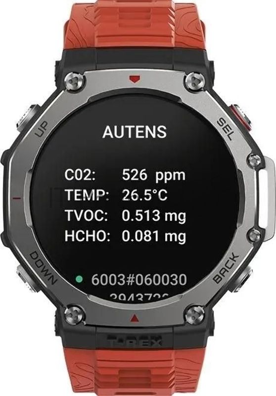 Умные часы Amazfit T-Rex 3 A2323 48.5мм 1.5" AMOLED корп.темно-серый рем.красный разм.брасл.:145-210мм (1746757)