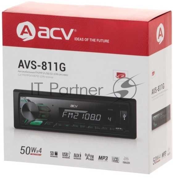 Автомагнитола ACV AVS-811G, 1 DIN, USB Type-A, AUX