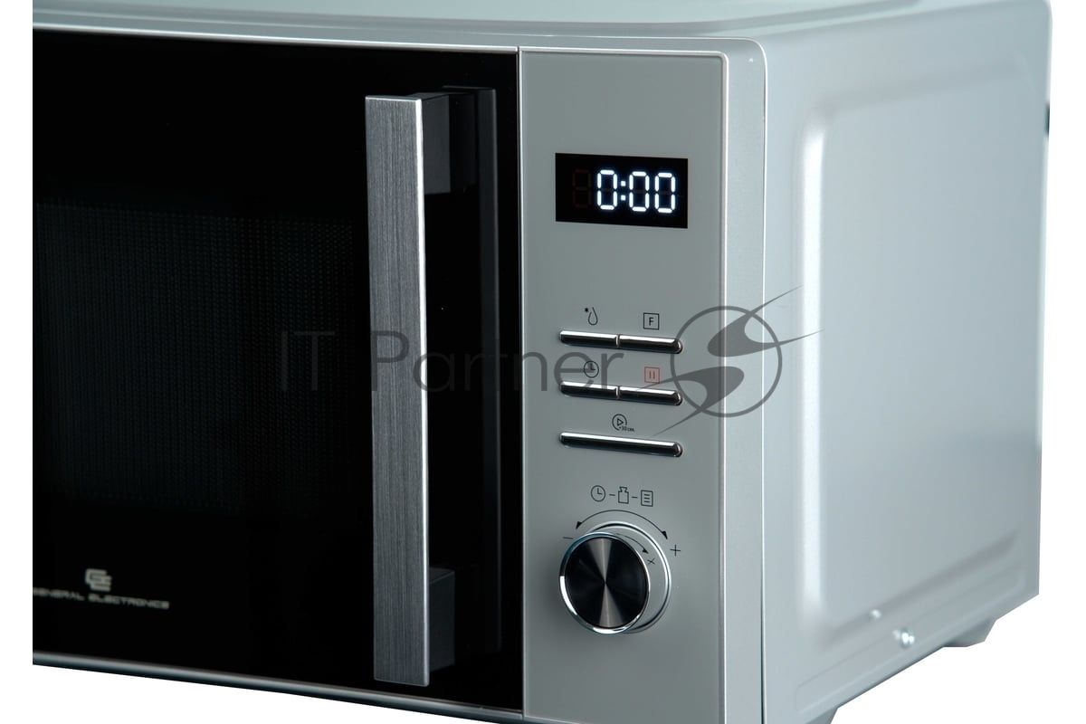Микроволновая печь General Electronics GE-DS525S серебро, 25 л, 900 Вт, переключатели — электронный