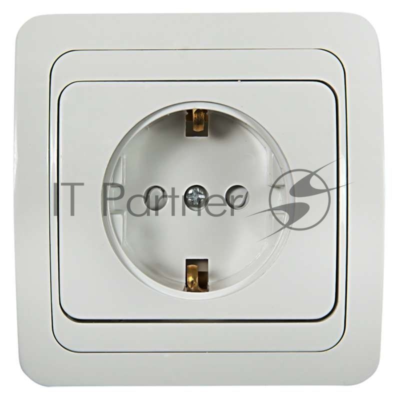 Розетка 1-м CLASSICO защ. шторки с заземл. 2028x белый ASD/IN HOME 4690612000978