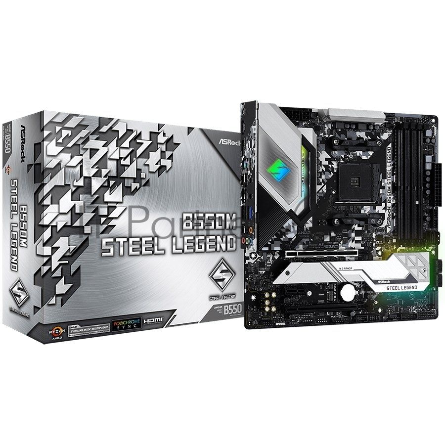 Плата материнская Asrock Asrock B550M STEEL LEGEND , AM4, AMD B550, mATX, BOX