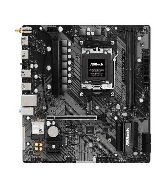 Материнская плата ASRock B650M-H/M.2+ WiFi, AM5, AMD B650, 2xDDR5, 4xSATA, 2xM.2, 1xPCIe 4.0 x16, 2xPCIe 4.0 x1, 1xHDMI, 1xDP, 1x1Gb LAN, Wi-Fi 5, Bluetooth 5.0, 1xUSB-C 5Gbps, 3xUSB-A 5Gbps, 2xUSB-A 2.0, 3x3.5 мм, 7.1, mATX