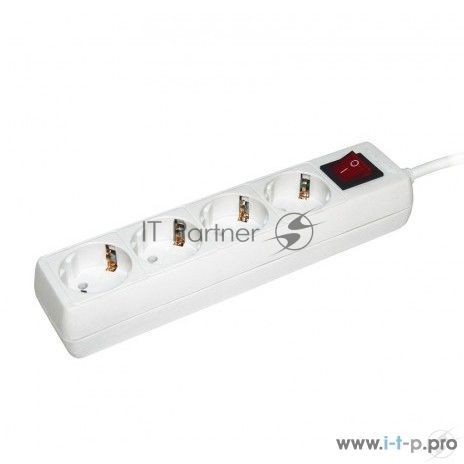 Удлинитель 4х5 м с заземл. 16А IP20 У04К с выкл. 2P+PE IEK WYP10-16-04-05-ZK-N