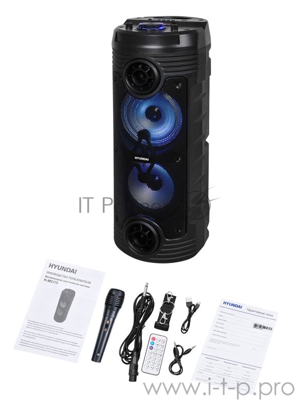 Минисистема Hyundai H-MC170 черный 80Вт/FM/USB/BT/SD/MMC