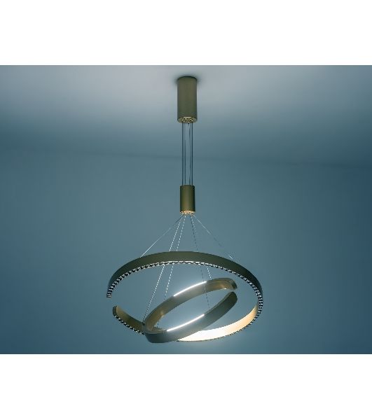 Подвесной светодиодный светильник Ambrella light FL5885/2 GD золото 45W 3000K/4200K/6400K D600/400*1200 (без ПДУ)