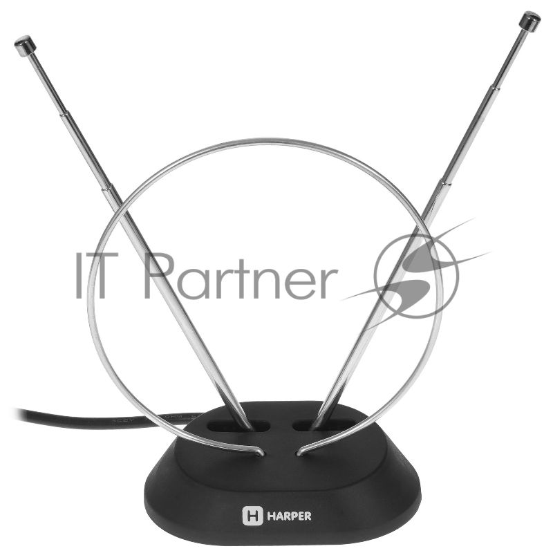 Телевизионная антенна Harper ADVB-2111 (комнатная, пассивная;DVB-T2; VHF/UHF (174–230 MHz, 470-862 MHz); 20 dB; 75; 3dB; 1 м)