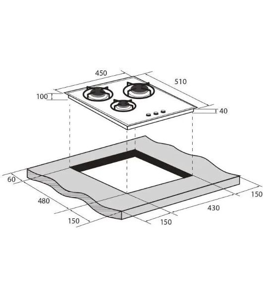 Варочная панель газ ZUGEL ZGH452W, белая