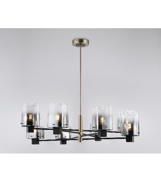 Люстра Ambrella light LH57043/8 BK/DBS/SM черный/темная латунь/дымчатый E14/8 max 40W D830*710