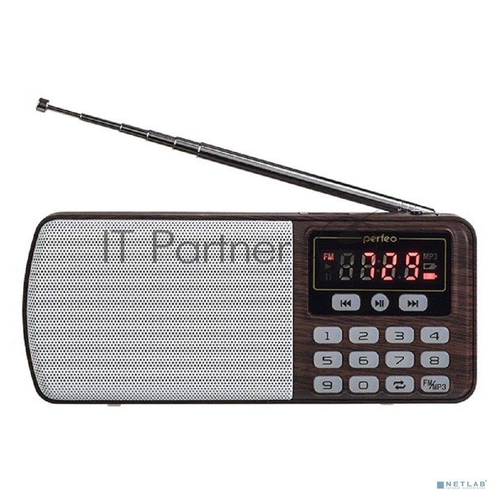 Радиоприемник цифровой PERFEO ЕГЕРЬ FM+ 70-108МГц/ MP3/ питание USB или BL5C/ коричневый (i120-BK)