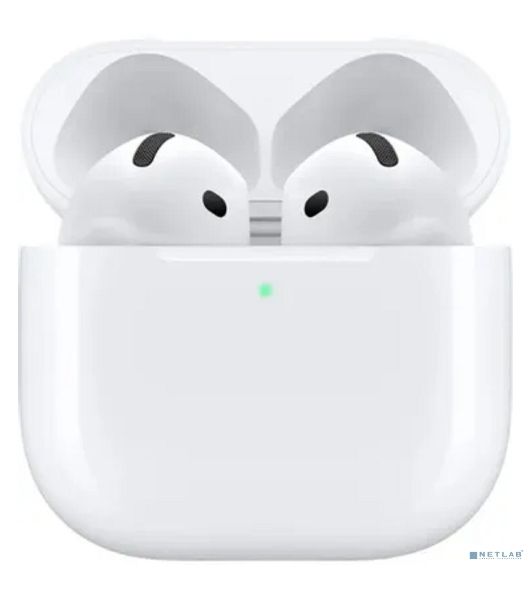 Наушники TWS Apple AirPods 4 (A3050/A3053/A3058) белый, вкладыши, Bluetooth, до 5 ч