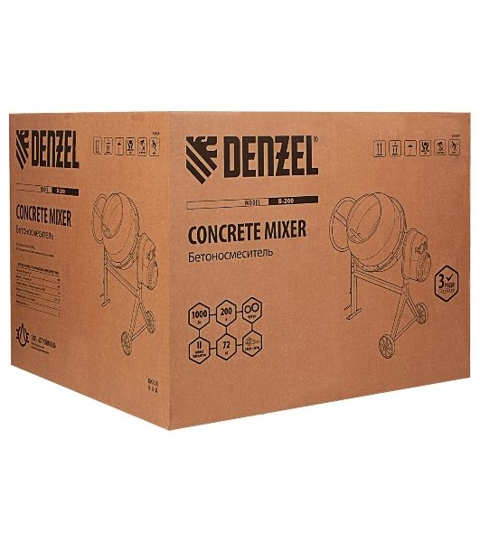 Бетономешалка Denzel B-200 1000Вт 200л