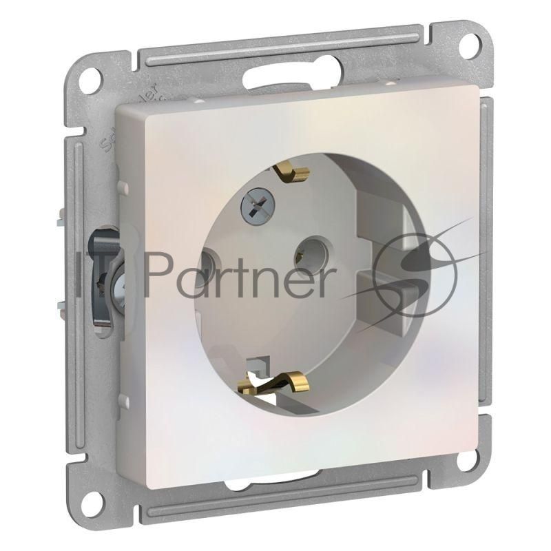 Механизм розетки 1-м СП AtlasDesign с заземл. 16А жемчуг SchE ATN000443
