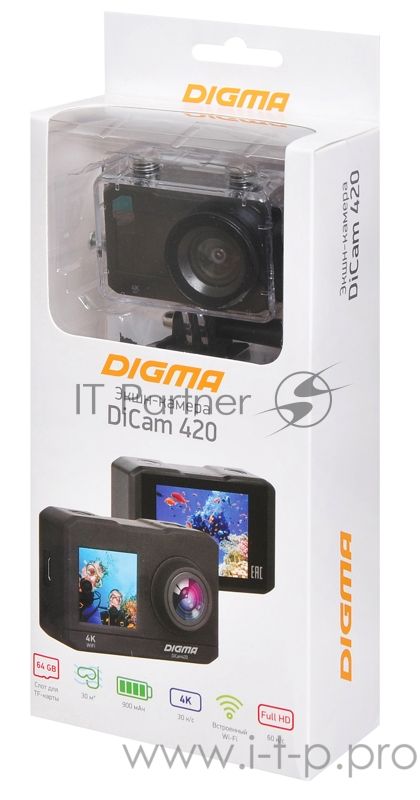 Экшн-камера Digma DiCam 420 черный