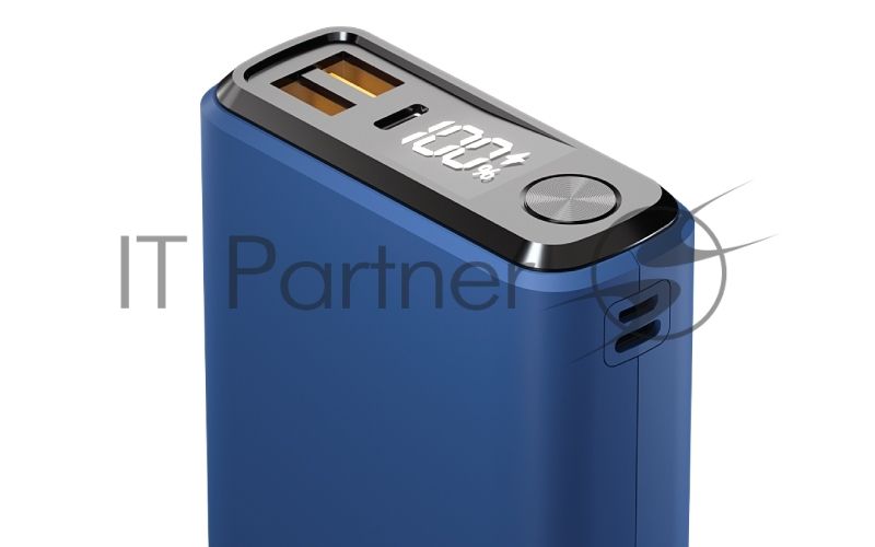 Портативный аккумулятор OLMIO QS-30, 30000mAh, 22.5W, QuickCharge3.0/PowerDelivery, LCD, темно-синий