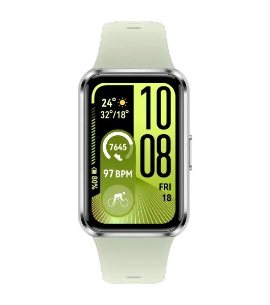 Фитнес-браслет HUAWEI Band 11 BNE-AL00, 1.62" AMOLED, Bluetooth, IP68, зеленый / серебристый