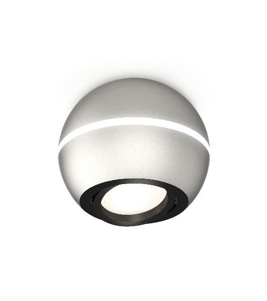 Светильник Ambrella Light XS1103010 SSL/PBK серебро песок/черный полированный MR16 GU5.3 LED 3W 4200K (C1103, N7002)