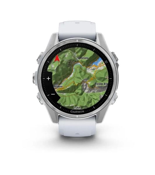 Умные часы Garmin Fenix 8, 1.3" AMOLED, 4G, Wi-Fi, Bluetooth, NFC, WR100, серебристый / белый