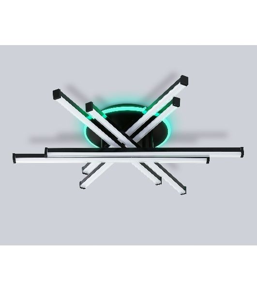 Потолочный светодиодный светильник Ambrella light FL6272 BK черный 76W 3000K-6400K+RGB 700*615*135 (ПДУ ИК)