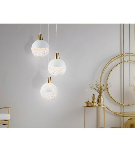 Светильник Ambrella light TR8503/3 WH/CP белый/медь E27/3 max 60W D410*1000