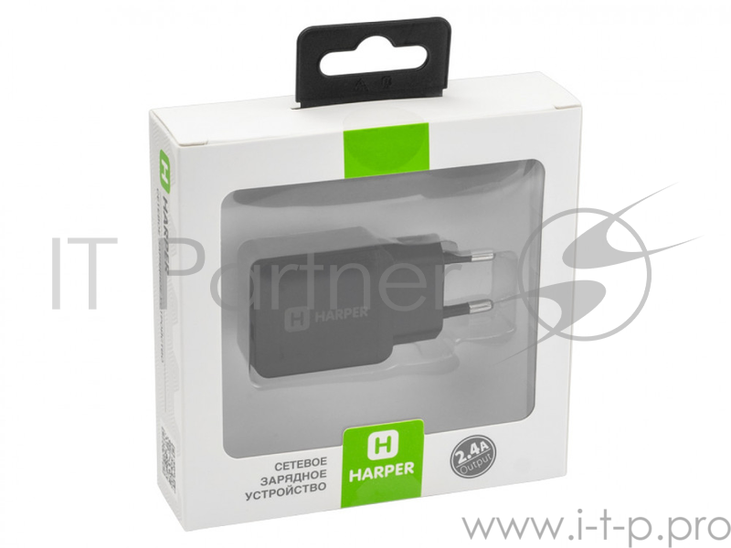 Сетевое зарядное устройство Harper WCH-8220 черный 2xUSB 2.4A
