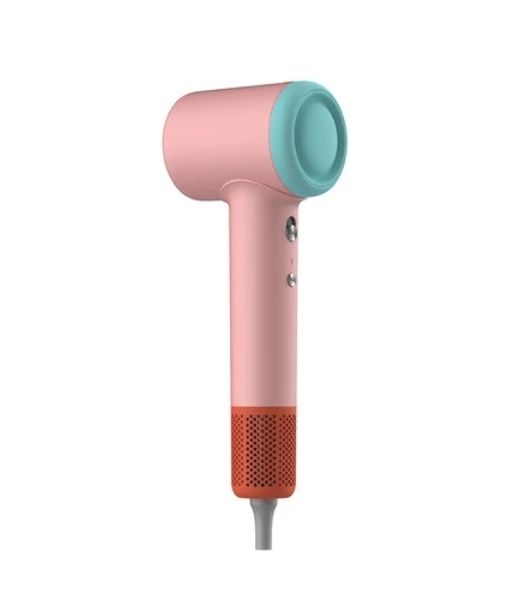 Фен Deerma DEM-CF51W розовый/бирюзовый, 1400 Вт, компактный, ионизация